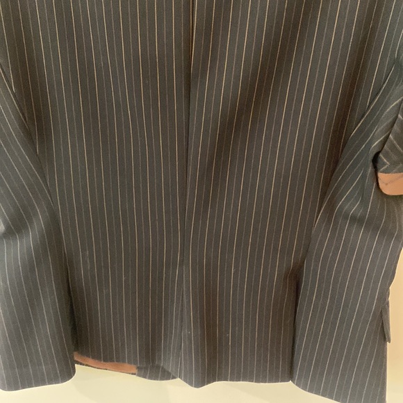 BCBGMaxAzria short sleeve jacket striped menswear navy Blazer M - Picture 7 of 12